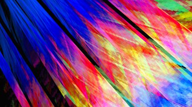 Kaleydoskop. Tüy Firebird. Renkli kareler. Güneş ışınları.