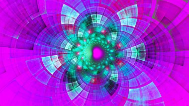 Sonsuzluk. Renkli daireler ve spiraller. Radyasyon. 