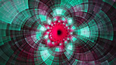 Sonsuzluk. Renkli daireler ve spiraller. Radyasyon. 3D gerçeküstü illüstrasyon. Kutsal geometri. Gizemli psychedelic gevşeme desen. Fraktal soyut doku. Dijital sanat grafik Astroloji magic