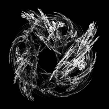 Siyah ve beyaz fraktal.