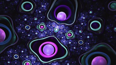 Soyut fraktal sanat arka plan çizim uzayı geometrisi. Arkaplan fraktal çoklu renk dokusundan oluşur ve hayal gücü, yaratıcılık ve tasarım projelerinde kullanılmak için uygundur.