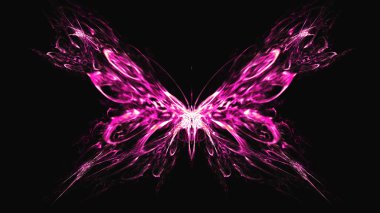 Neon kelebek. Sanatsal su sıçrama. 3D gerçeküstü illüstrasyon. Kutsal geometri. Gizemli psychedelic gevşeme desen. Fraktal Soyut doku. Dijital sanat grafik Astroloji magic