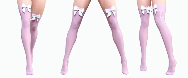 Set sexy delgado piernas femeninas en medias de nylon . — Foto de Stock