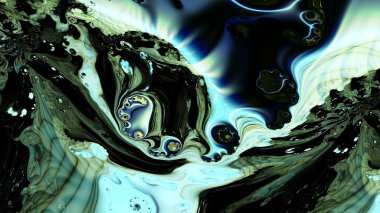 Suluboya. Yağ su lekeleri. 3D gerçeküstü illüstrasyon. Kutsal geometri. Gizemli psychedelic gevşeme desen. Fraktal soyut doku. Dijital sanat grafik Astroloji magic