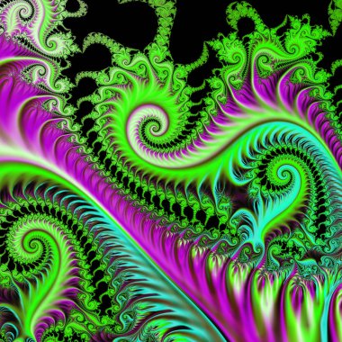 Peri orman. Çok renkli bukleler. Neural ağ.