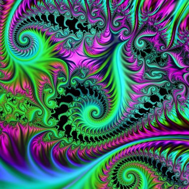 Peri orman. Çok renkli bukleler. Neural ağ.