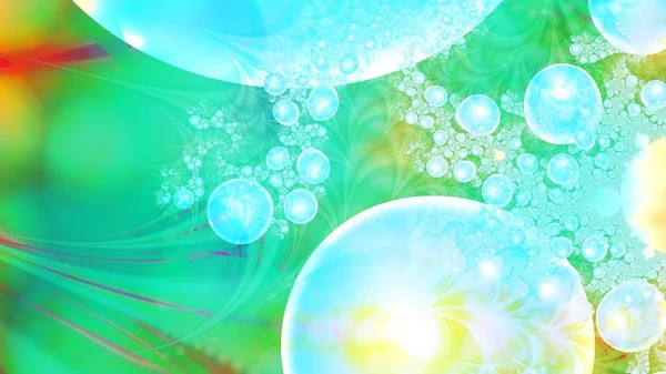 Magické vzduchové bubliny. Mikrokosmos. Shluk Planet. — Stock fotografie