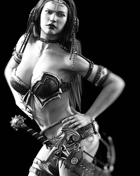 Warrior amazon woman with sword.