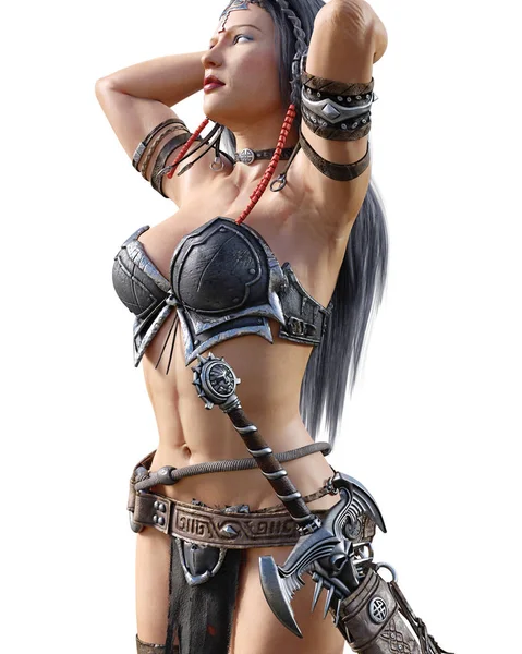 Savaşçı amazon kadını kılıç ile.