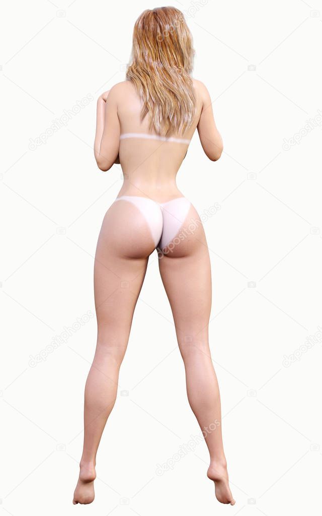 Blonde frau von hinten