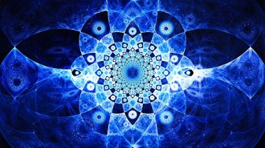 3D gerçeküstü illüstrasyon. Kutsal geometri. Gizemli psychedelic gevşeme desen. Fraktal soyut doku. Dijital sanat grafik Astroloji magic