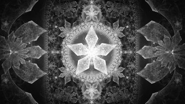 Pentagonal elmas. Çiçek kompozisyon.