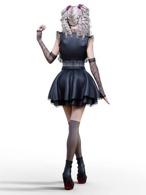 Güzel genç goth kadın.