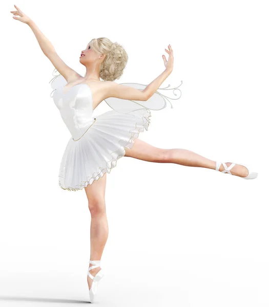 Bailarina 3D com asas . — Fotografia de Stock