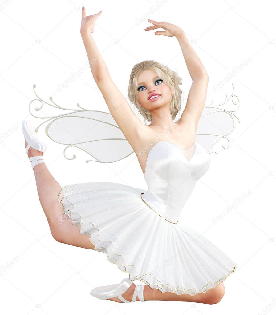 3D ballerina with wings.