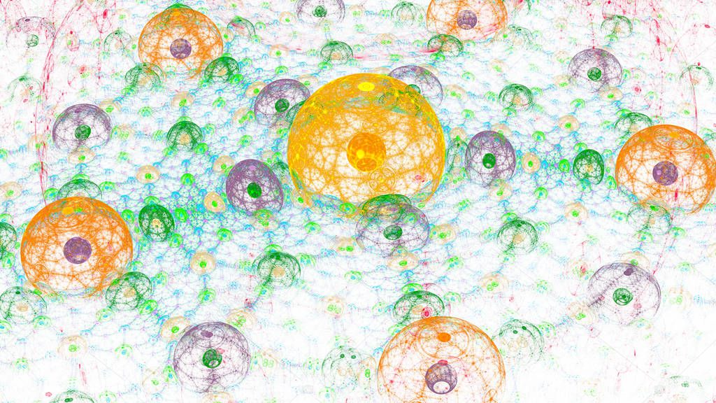 Neural network. World Wide Web. Cells under microscope.