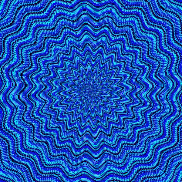 Zigzag Waves Center Surreal Illustration Sacred Geometry Mysterious Psychedelic Relaxation — Stock Photo, Image