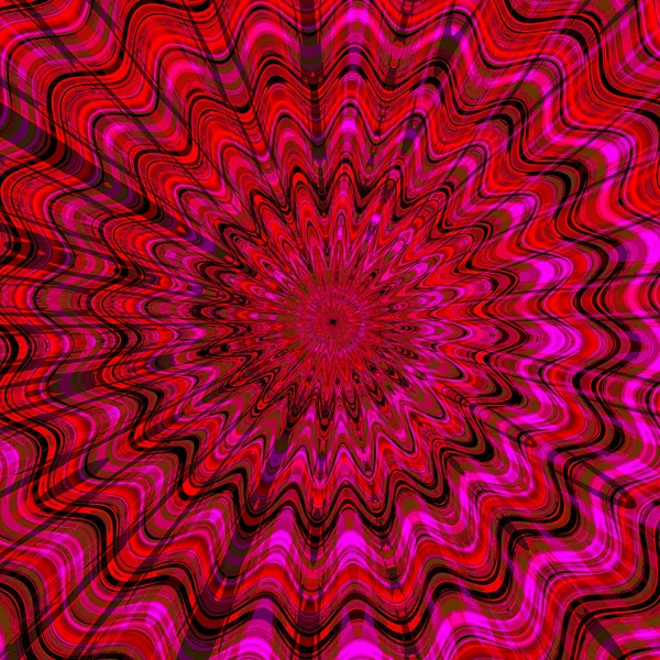 Zigzag Waves Center Surreal Illustration Sacred Geometry Mysterious Psychedelic Relaxation — Stock Photo, Image