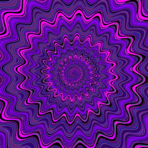 Onde Zig Zag Dal Centro Illustrazione Surreale Geometria Sacra Misterioso — Foto Stock