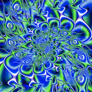 Spiraller kaos. 3D gerçeküstü illüstrasyon. Kutsal geometri. Gizemli psychedelic gevşeme desen. Fraktal soyut doku. Dijital sanat grafik Astroloji magic