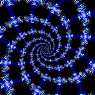 Spiraller kaos. 3D gerçeküstü illüstrasyon. Kutsal geometri. Gizemli psychedelic gevşeme desen. Fraktal soyut doku. Dijital sanat grafik Astroloji magic