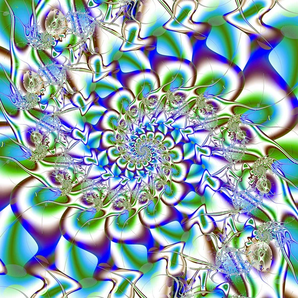 丰富多彩的交响乐 螺旋的空间 超现实的插图 神圣的几何学 神秘的迷幻放松模式 分形抽象纹理 数字图象占星术魔术 — 图库照片