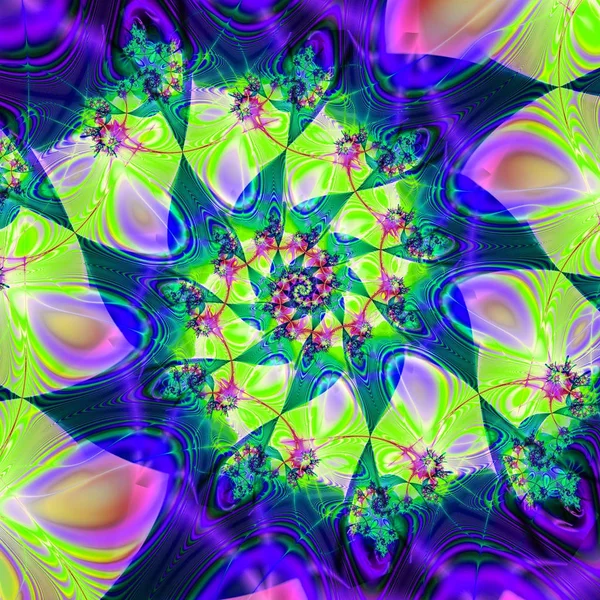 Хаос Спіралей Сюрреалістична Ілюстрація Священна Геометрія Таємничий Психоделічний Релакс Фрактальна — стокове фото