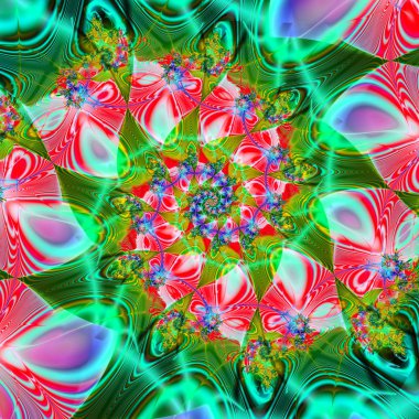 Renkli Senfoni. Sarmal alanı. 3D gerçeküstü illüstrasyon. Kutsal geometri. Gizemli psychedelic gevşeme desen. Fraktal soyut doku. Dijital sanat grafik Astroloji magic