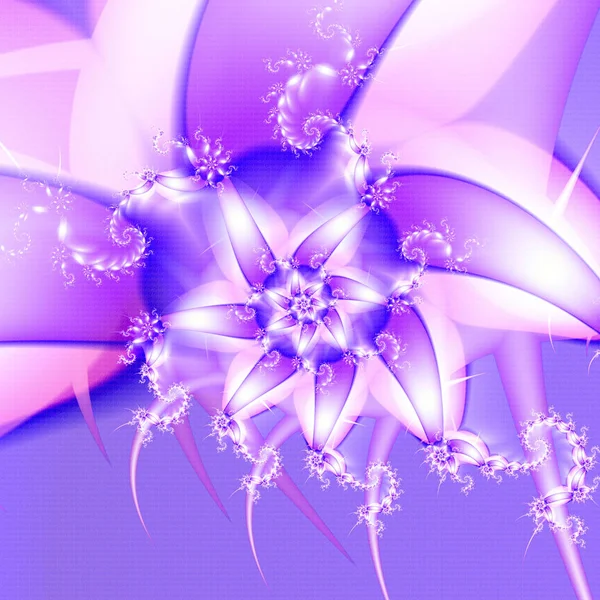 异国情调的花朵 花的盛宴3D 超现实的插图 神圣的几何学 神秘的迷幻放松模式 分形抽象纹理 数字图象占星术魔术 — 图库照片