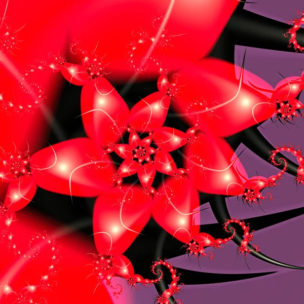 Flor Exótica Extravagancia Flores Ilustración Surrealista Geometría Sagrada Misterioso Patrón —  Fotos de Stock