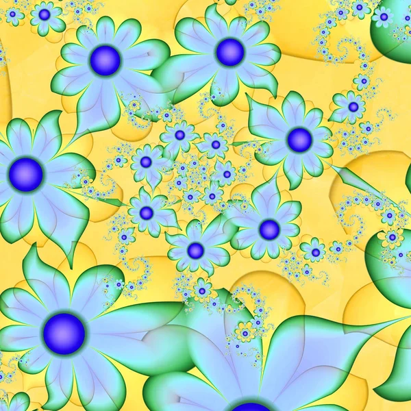Квіткові Візерунки Весняний Вальс Квітів Сюрреалістична Ілюстрація Священна Геометрія Таємничий — стокове фото