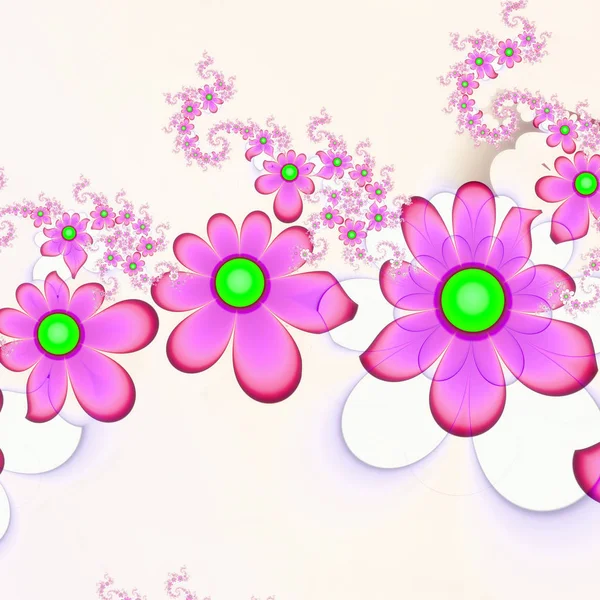 Padrões Flores Valsa Primavera Flores Ilustração Surreal Geometria Sagrada Padrão — Fotografia de Stock