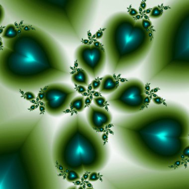 Kalplerin çiçek deseni. 3D gerçeküstü illüstrasyon. Kutsal geometri. Gizemli psychedelic gevşeme desen. Fraktal soyut doku. Dijital sanat grafik Astroloji magic