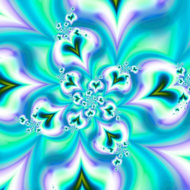 Kalplerin çiçek deseni. 3D gerçeküstü illüstrasyon. Kutsal geometri. Gizemli psychedelic gevşeme desen. Fraktal soyut doku. Dijital sanat grafik Astroloji magic