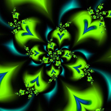 Kalplerin çiçek deseni. 3D gerçeküstü illüstrasyon. Kutsal geometri. Gizemli psychedelic gevşeme desen. Fraktal soyut doku. Dijital sanat grafik Astroloji magic