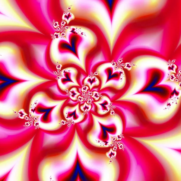 Kalplerin Çiçek Deseni Gerçeküstü Illüstrasyon Kutsal Geometri Gizemli Psychedelic Gevşeme — Stok fotoğraf