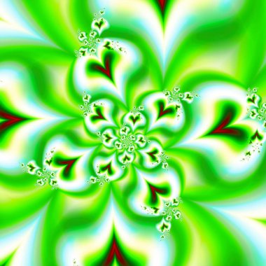 Kalplerin çiçek deseni. 3D gerçeküstü illüstrasyon. Kutsal geometri. Gizemli psychedelic gevşeme desen. Fraktal soyut doku. Dijital sanat grafik Astroloji magic