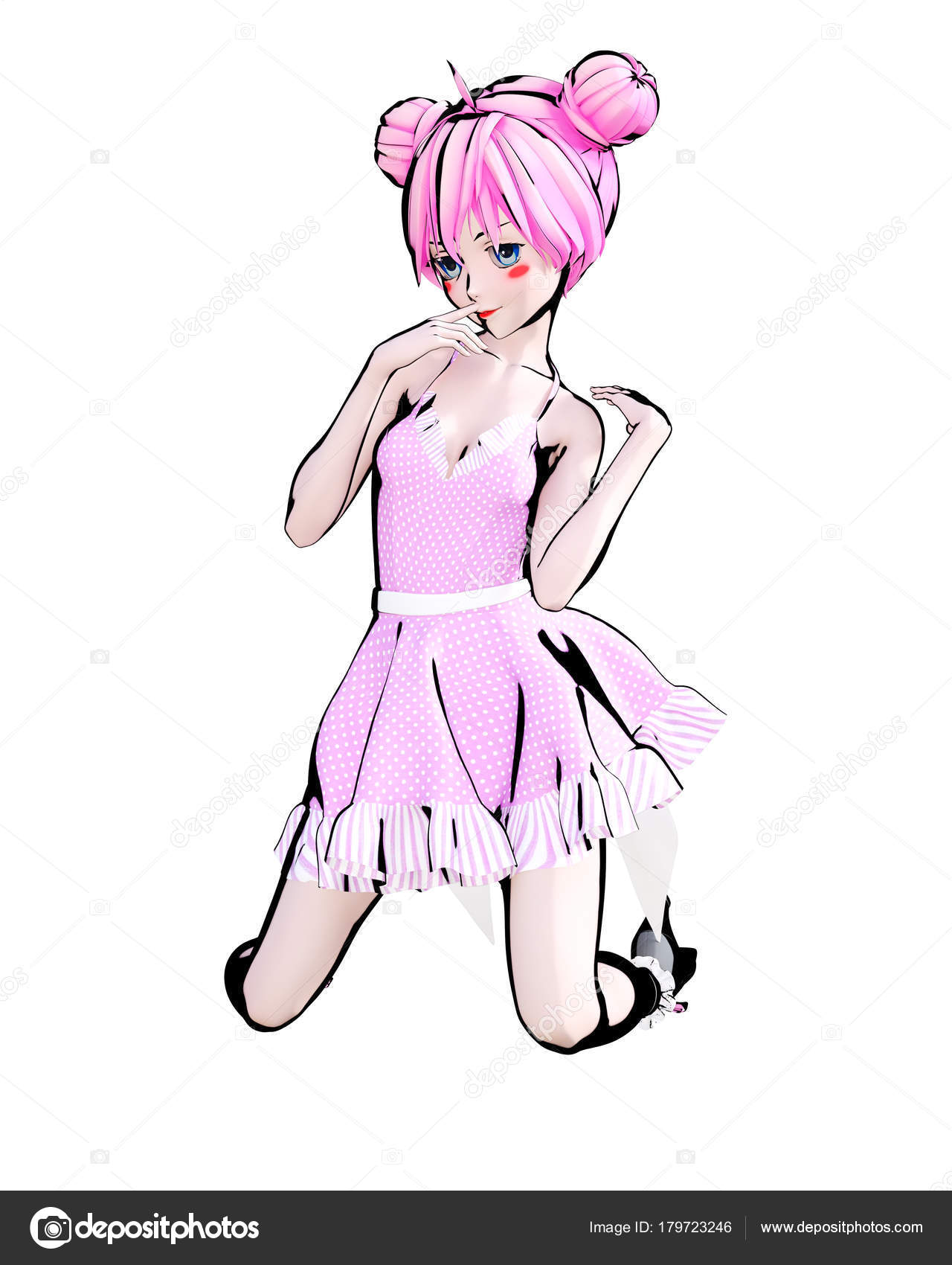 Sexy Anime Doll Girl Big Blue Eyes Bright Makeup Cartoon Stock Photo By C Vlad Nikon