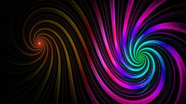 Sarmal zaman. Manyetik alan. 3D gerçeküstü illüstrasyon. Kutsal geometri. Gizemli psychedelic gevşeme desen. Fraktal soyut doku. Dijital sanat grafik Astroloji magic