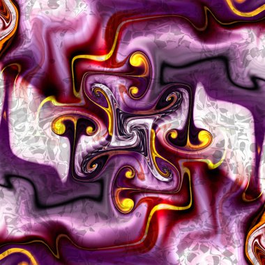 Neon kızdırma. Sıvı cam renkli. 3D gerçeküstü illüstrasyon. Kutsal geometri. Gizemli psychedelic gevşeme desen. Fraktal soyut doku. Dijital sanat grafik Astroloji magic