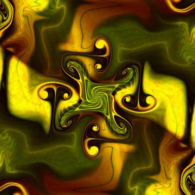 Neon kızdırma. Sıvı cam renkli. 3D gerçeküstü illüstrasyon. Kutsal geometri. Gizemli psychedelic gevşeme desen. Fraktal soyut doku. Dijital sanat grafik Astroloji magic