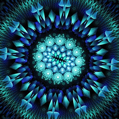 Egzotik desen. Dünya dışı hayat. 3D gerçeküstü illüstrasyon. Kutsal geometri. Gizemli psychedelic gevşeme desen. Fraktal Soyut doku. Dijital sanat grafik Astroloji magic