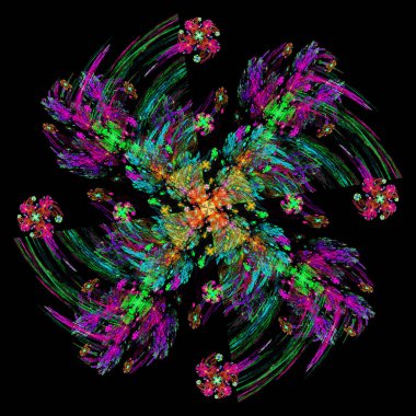 Döndürme renkli kaos. 3D gerçeküstü illüstrasyon. Kutsal geometri. Gizemli psychedelic gevşeme desen. Fraktal Soyut doku. Dijital sanat grafik Astroloji magic