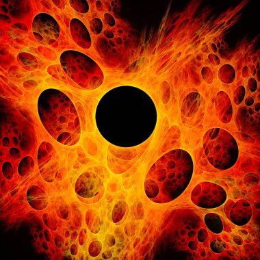Canlı hücreler mikroskop altında. 3D gerçeküstü illüstrasyon. Kutsal geometri. Gizemli psychedelic gevşeme desen. Fraktal soyut doku. Dijital sanat grafik Astroloji magic