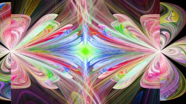 Dünya ayna aracılığıyla. Kaleydoskop zaman. 3D gerçeküstü illüstrasyon. Kutsal geometri. Gizemli psychedelic gevşeme desen. Fraktal soyut doku. Dijital sanat grafik Astroloji magic