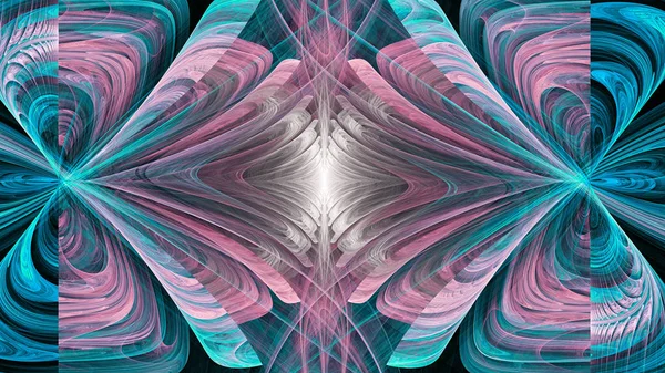 世界通过看玻璃 万花筒时间 超现实主义插图 神圣的几何学 神秘的迷幻放松模式 分形抽象纹理 数码艺术品图形占星术魔术 — 图库照片