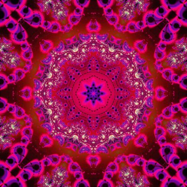 Mandala. 3D gerçeküstü illüstrasyon. Kutsal geometri. Gizemli psychedelic gevşeme desen. Fraktal soyut doku. Dijital sanat grafik Astroloji magic