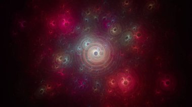 Gezegen yörüngeleri. 3D gerçeküstü illüstrasyon. Kutsal geometri. Gizemli psychedelic gevşeme desen. Fraktal soyut doku. Dijital sanat grafik Astroloji magic