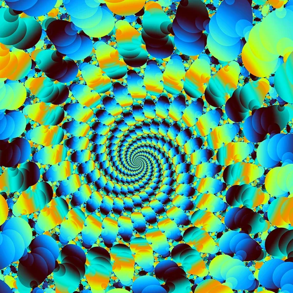 神奇的螺旋方式无限 超现实的插图 神圣的几何学 神秘的迷幻放松模式 分形抽象纹理 数字图象占星术魔术 — 图库照片