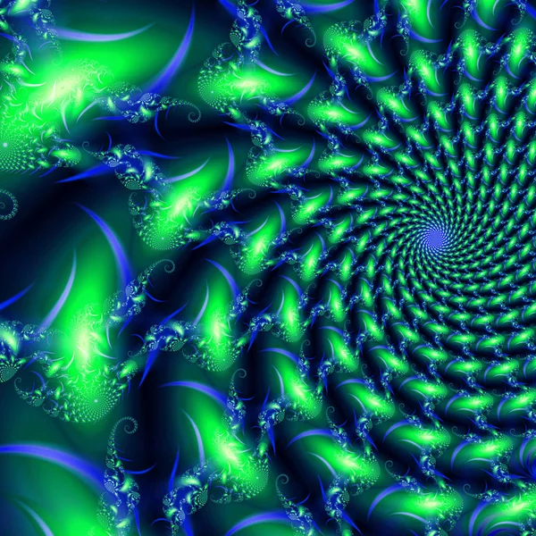 神奇的螺旋方式无限 超现实的插图 神圣的几何学 神秘的迷幻放松模式 分形抽象纹理 数字图象占星术魔术 — 图库照片